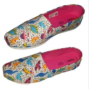 TOMS Alpargata Dinosaur print shoes.  Women's size 10. New with tags